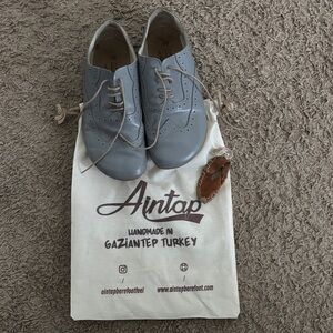 Women's Blue Leather Oxfords